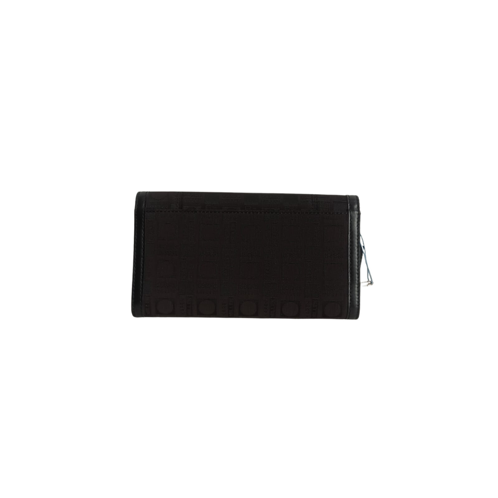Karen Millen Black Canvas & Leatherette Monogram Tri-Fold Wallet | Brand New |