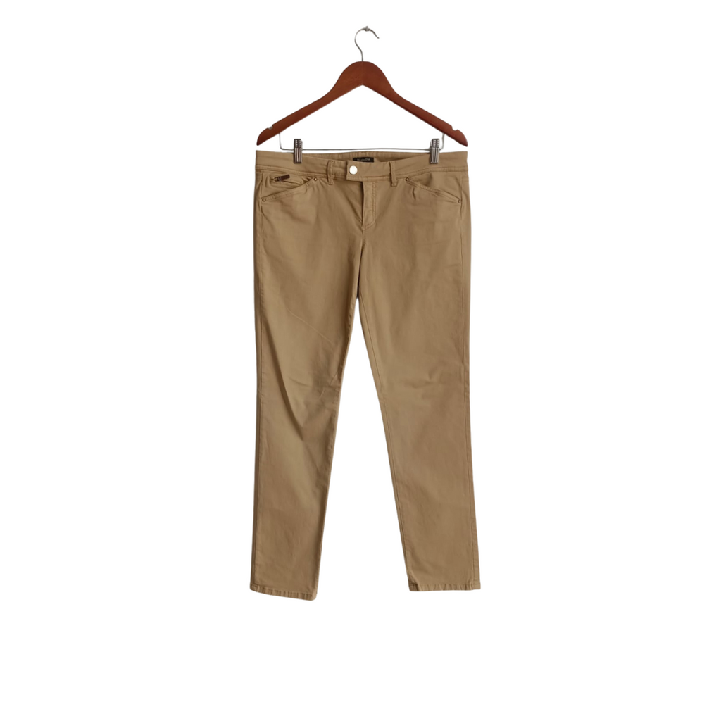 Massimo Dutti Khaki Straight Leg Pants | Pre Loved |