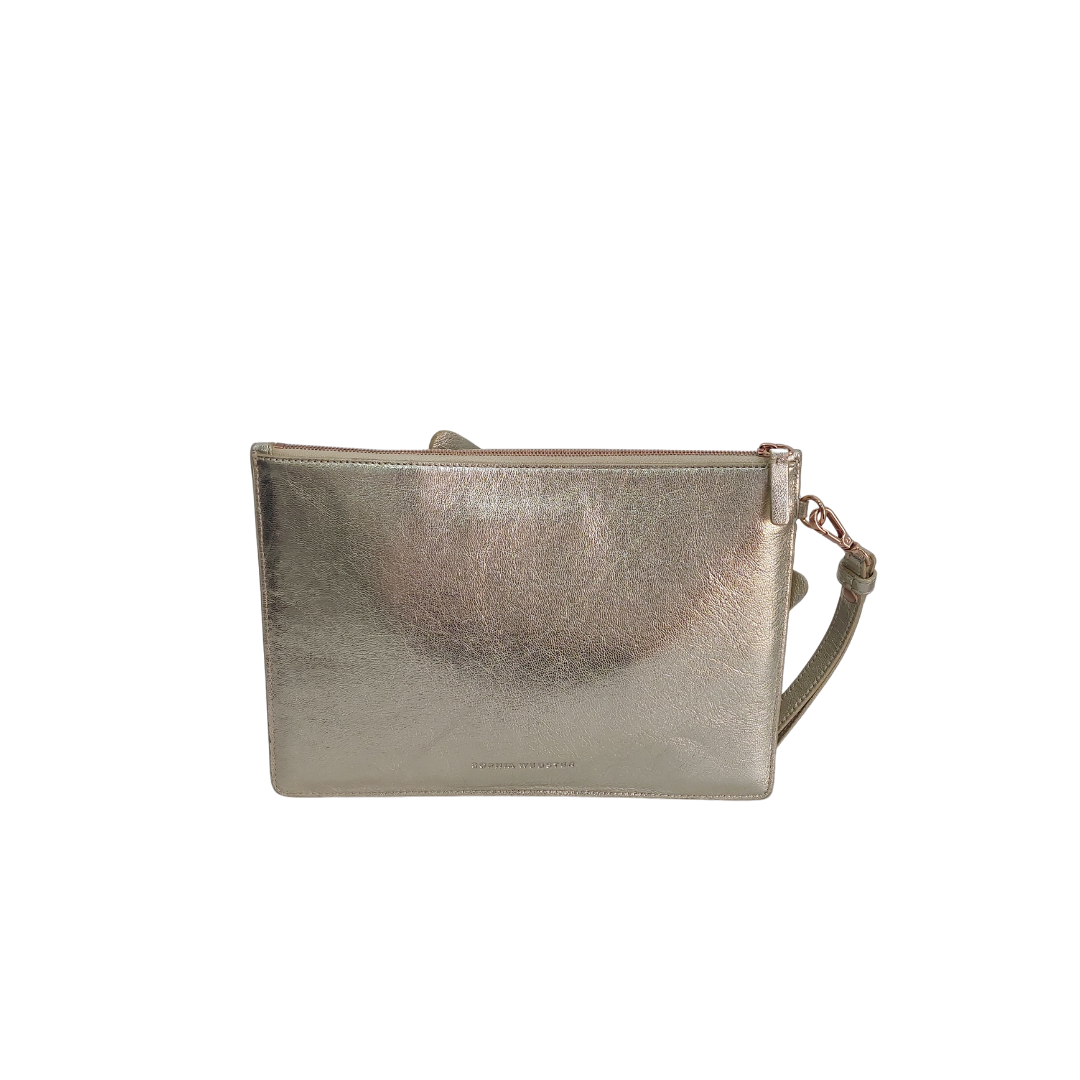 Sophia Webster Gold Flossy Butterfly Pouchette Clutch | Gently Used |