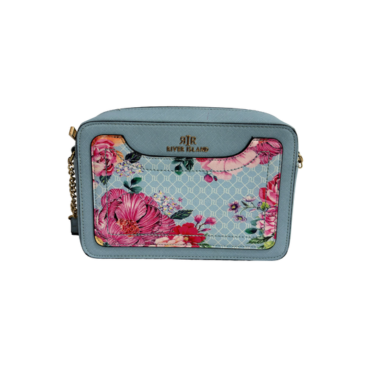 River Island Baby Blue Floral Crossbody Bag | Gently Used |