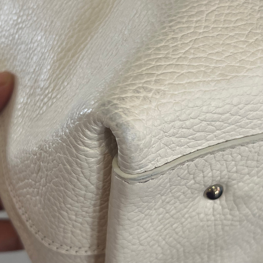 Salvatore Ferragamo Off-white Leather Small Tote Bag | Pre Loved |