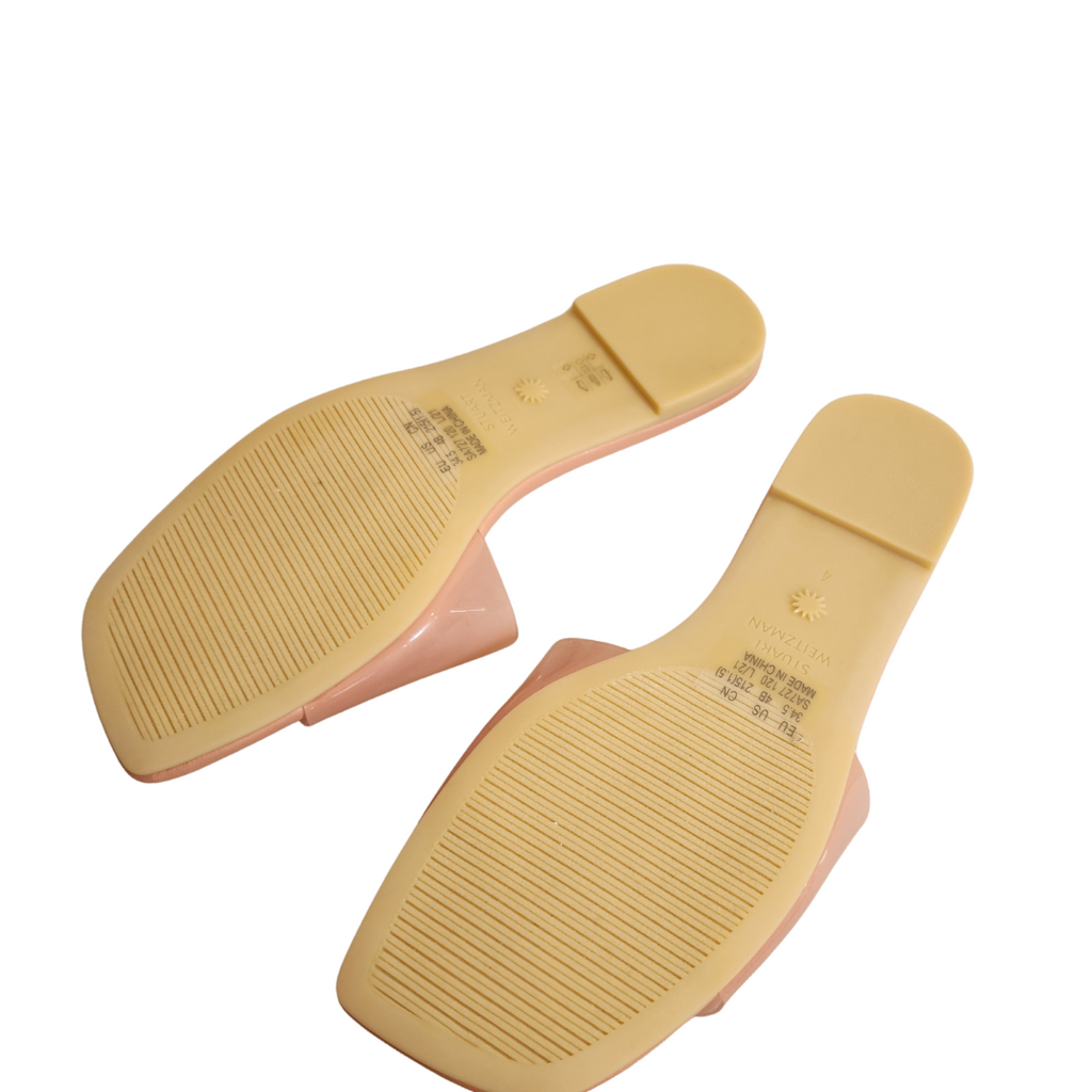 Stuart Weitzman Light Pink Vinyl Slide Sandals | Brand New |