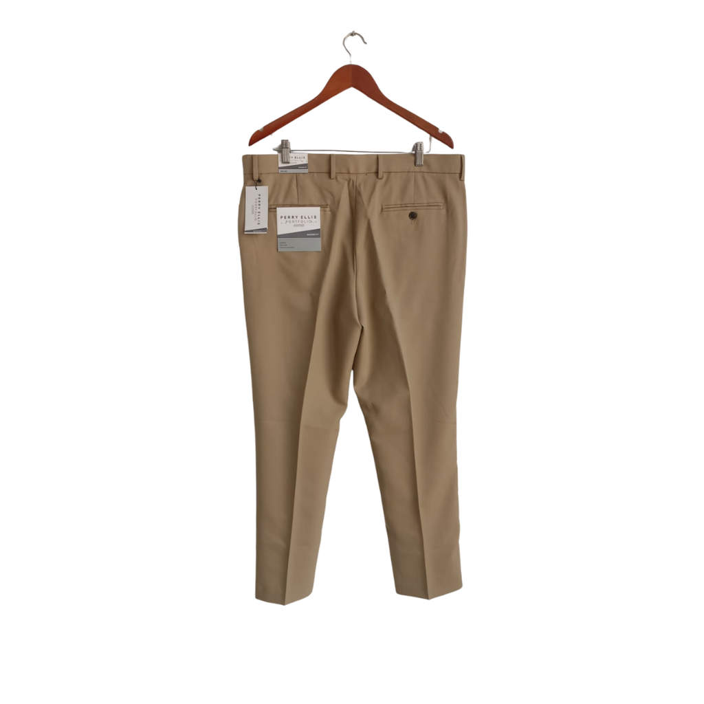 Perry Ellis Men's Beige Formal Pants | Brand New |