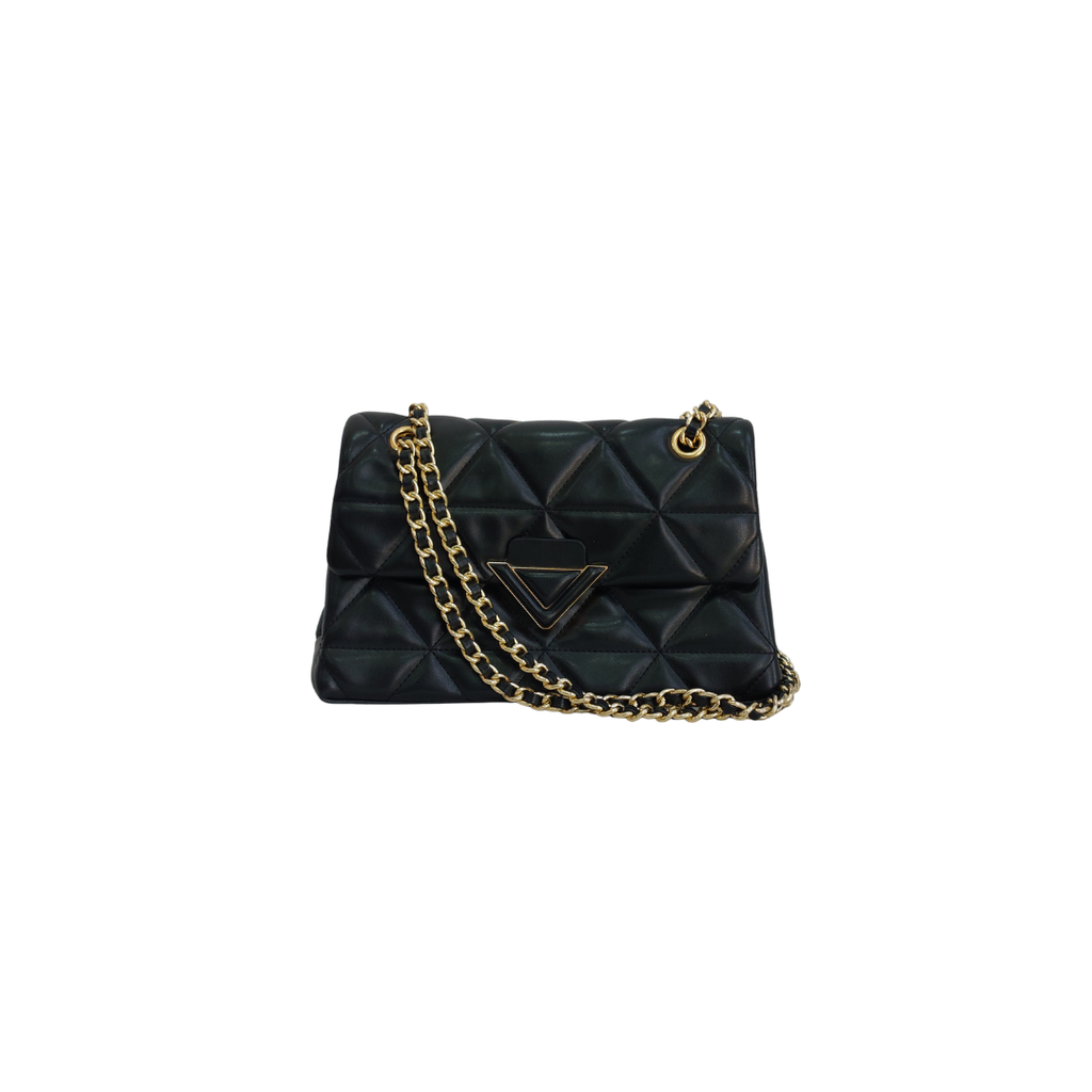 Aldo Black Quilted Leatherette Crossbody Bag | Pre Loved |