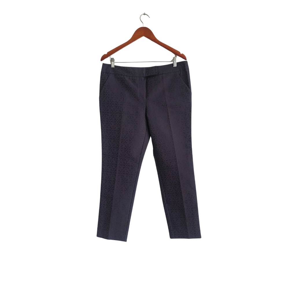 Next Dark Blue Textured Straight Leg Pants | Gently Used |