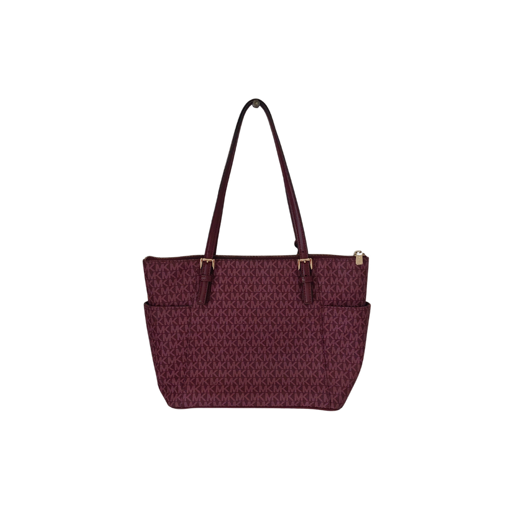Michael Kors Plum Monogram Jet Set Travel Medium Tote | Pre Loved |