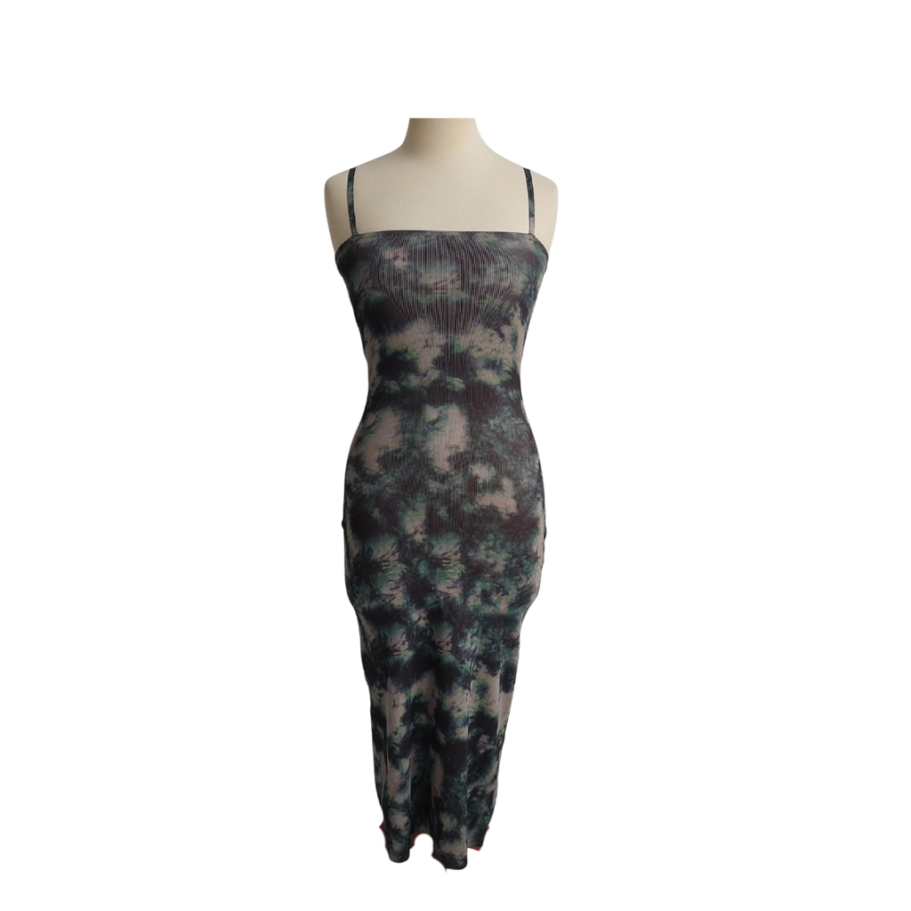 ZARA Green Tie & Dye Sleeveless Midi Dress | Brand new |