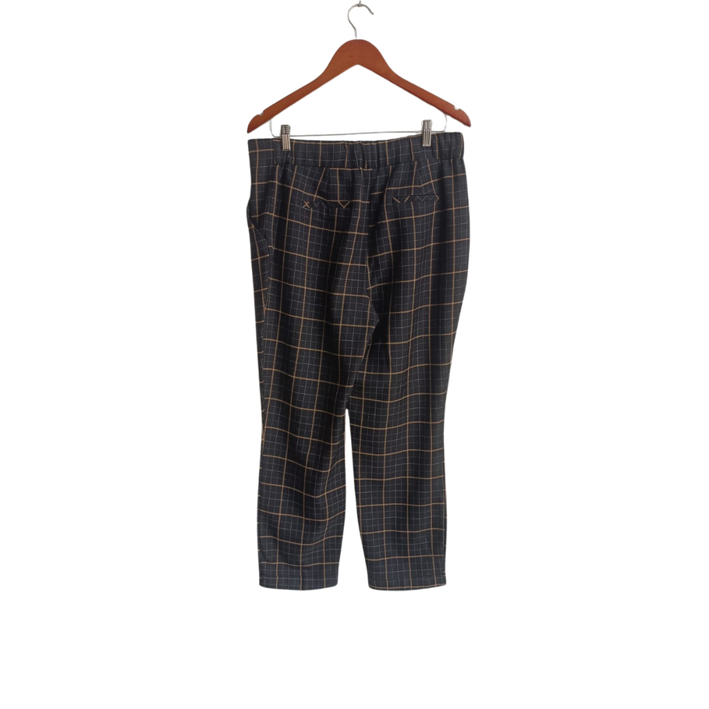 Dorothy Perkins Black Check Print Straight Leg Pants | Like New |