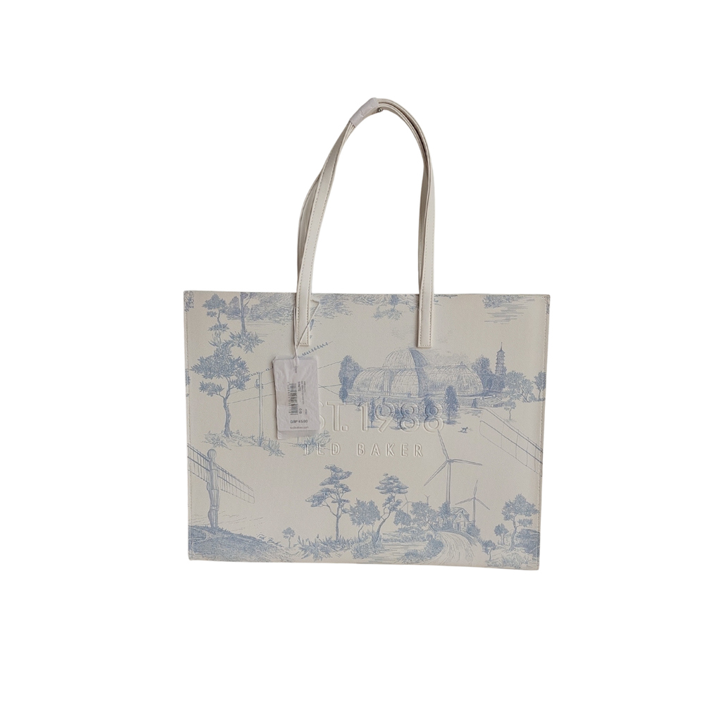Ted Baker White & Blue New Romantic East West Icon Tote Bag | Brand New |