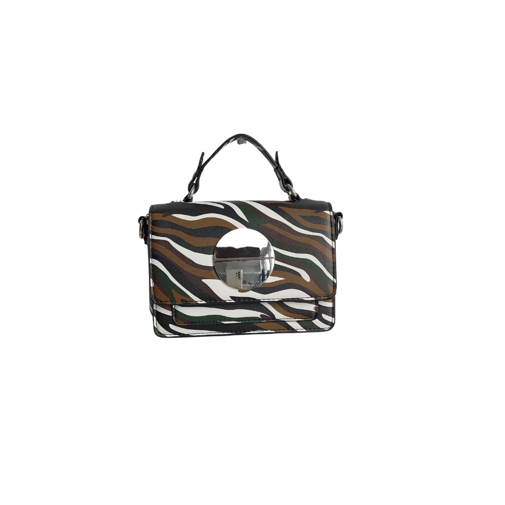 ZARA Multi-Color Animal Print Leatherette Mini Crossbody Bag | Gently Used |
