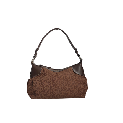 DKNY Monogram Canvas Leather Trim Hobo Bag | Gently Used |