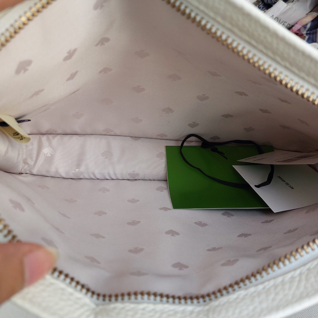 Kate Spade Bright White Ainslie Street Leather Jeweled Clutch | Gently Used |