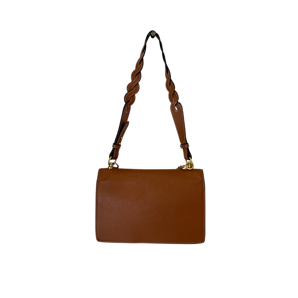 Tory Burch Tan Leather Miller Flap Shoulder Bag | Gently Used |