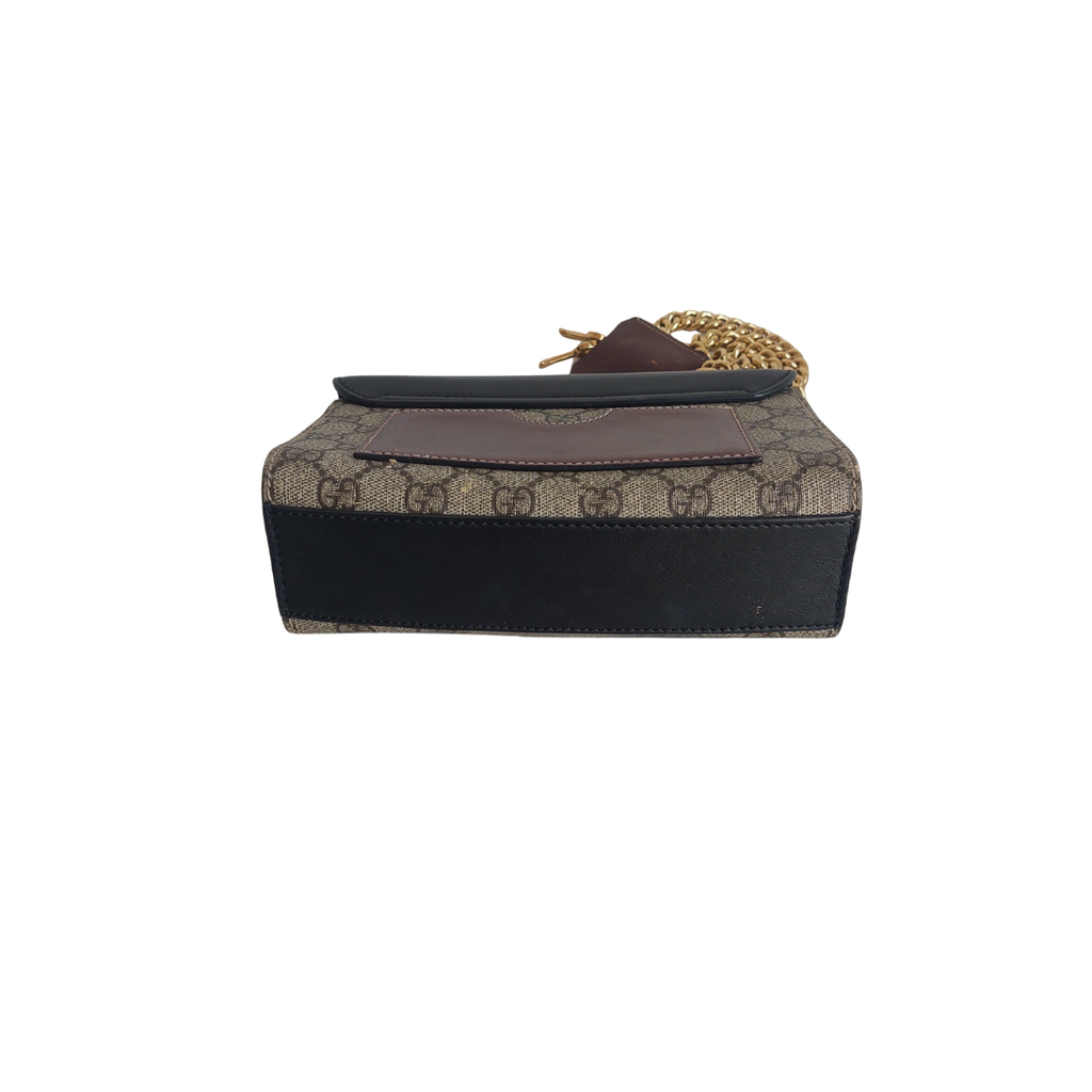 Gucci Black & Beige Padlock Leather Crossbody Bag | Pre Loved |