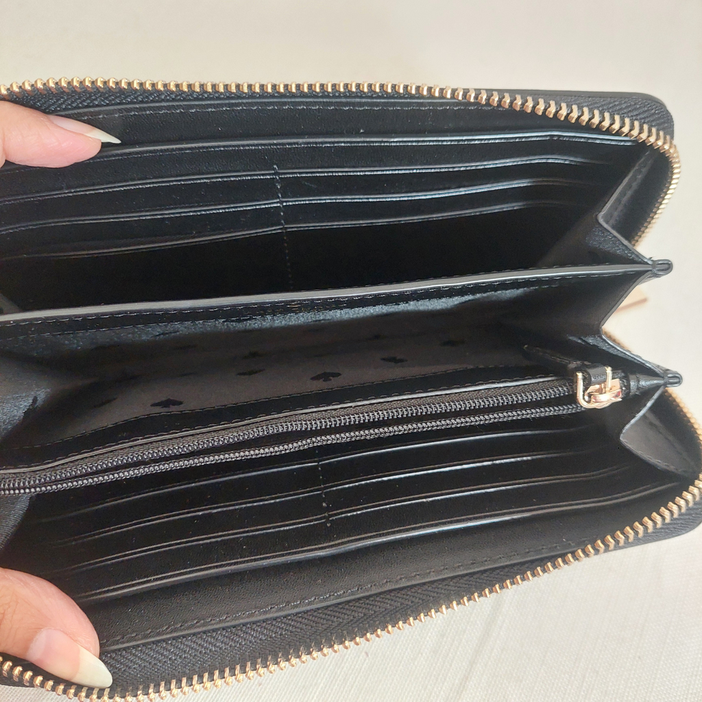 Kate Spade Black Leather Large Bifold Wallet | Gently Used |