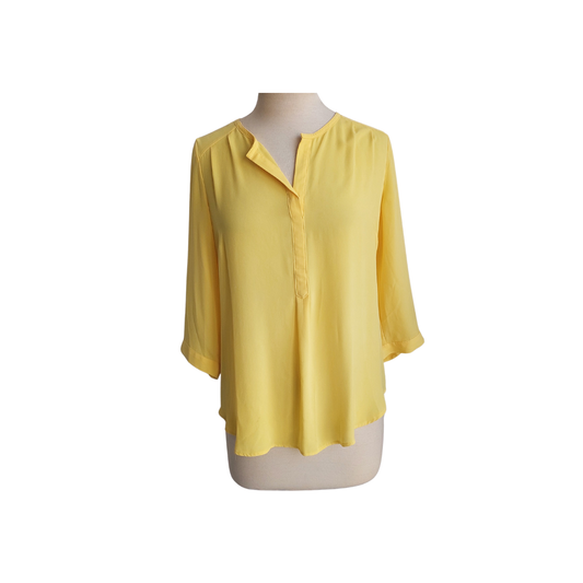 M&S Yellow Semi Sheer Top | Pre Loved |