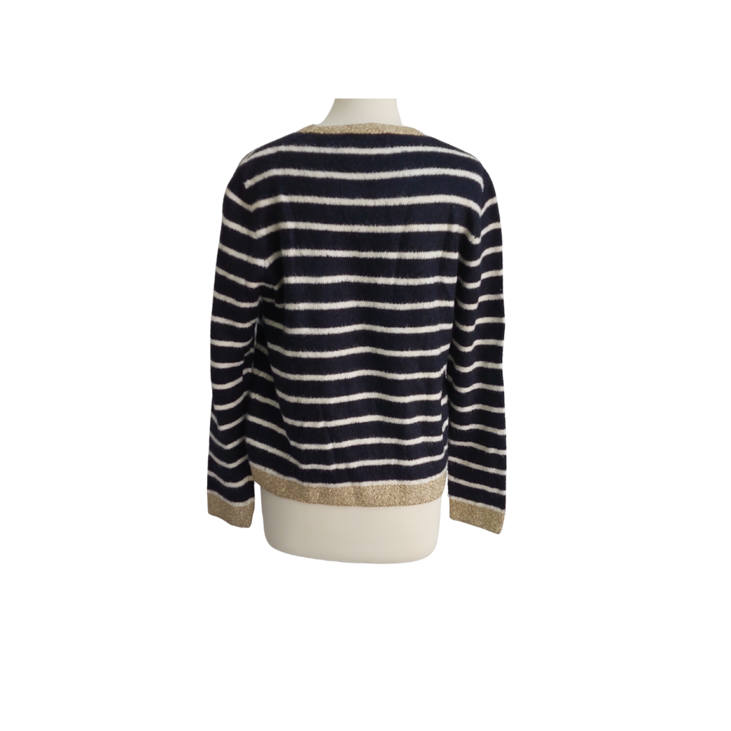 Marks & Spencer Navy & Cream Striped Sweater | Pre Loved |