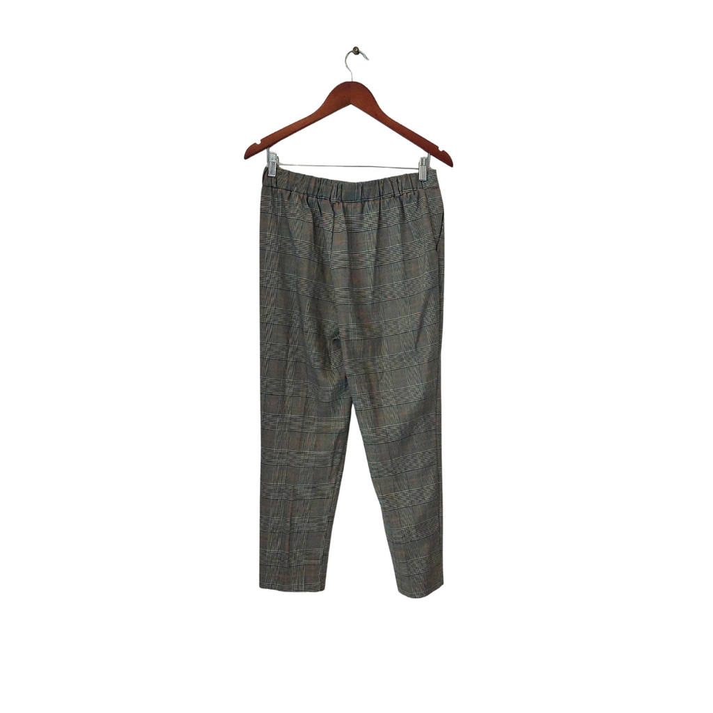 Stradivarius Grey Check Print Straight Leg Pants | Gently used |