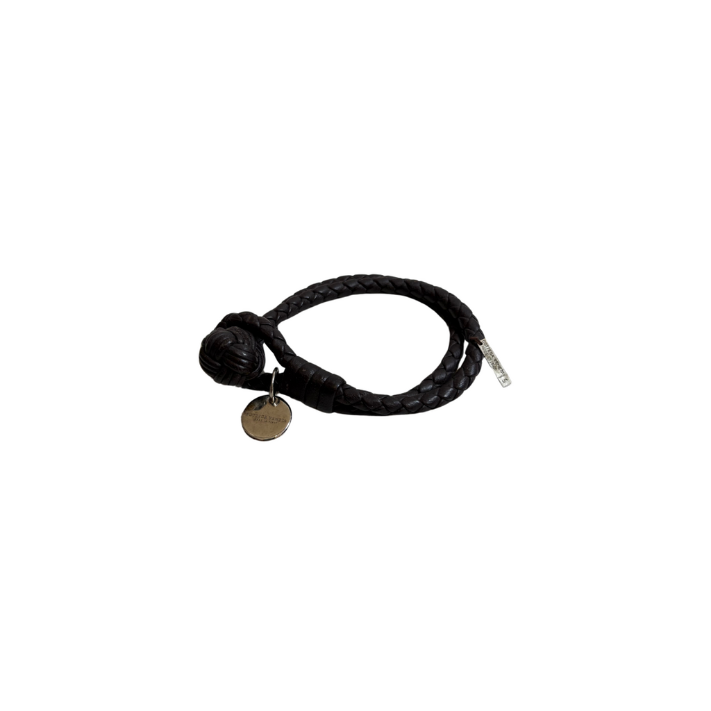 Bottega Veneta Intrecciato Nappa Brown Leather Double Strand Bracelet | Pre Loved |
