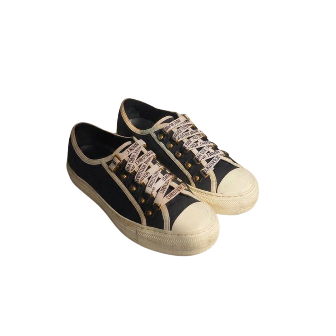 Christian Dior Walk'n'Dior Black & White Canvas Sneakers | Pre Loved |