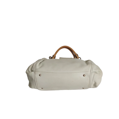 Salvatore Ferragamo White Leather Marisa Satchel Bag | Pre Loved |