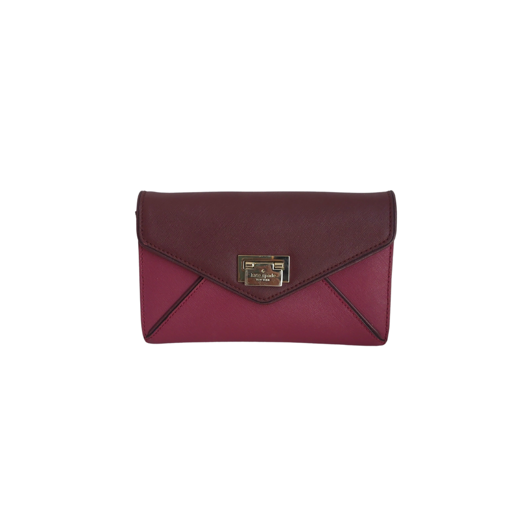 Kate Spade Burgundy Leather Wesley Place Natalie Crossbody Bag | Pre Loved |