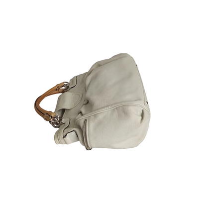 Salvatore Ferragamo White Leather Marisa Satchel Bag | Pre Loved |