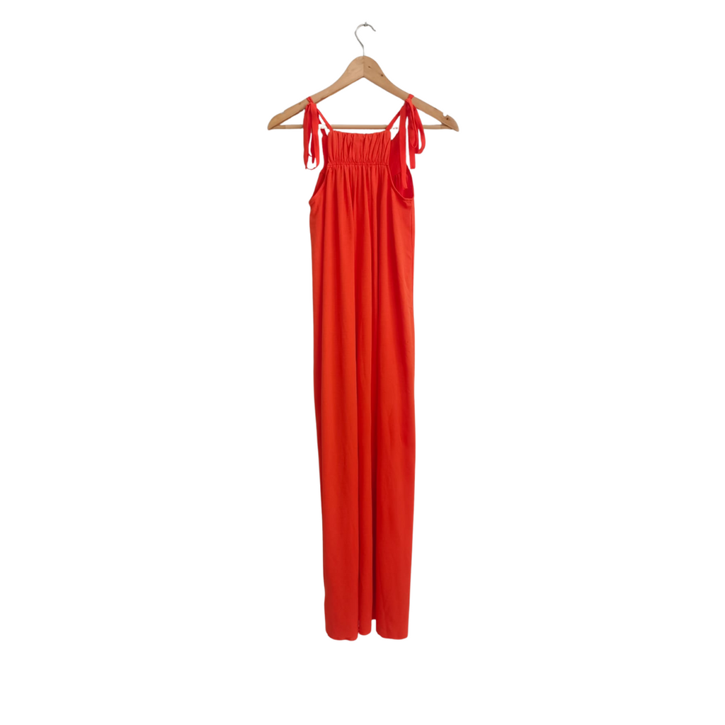Zara Orange Pleat Detail Sleeveless Dress | Gently Used |