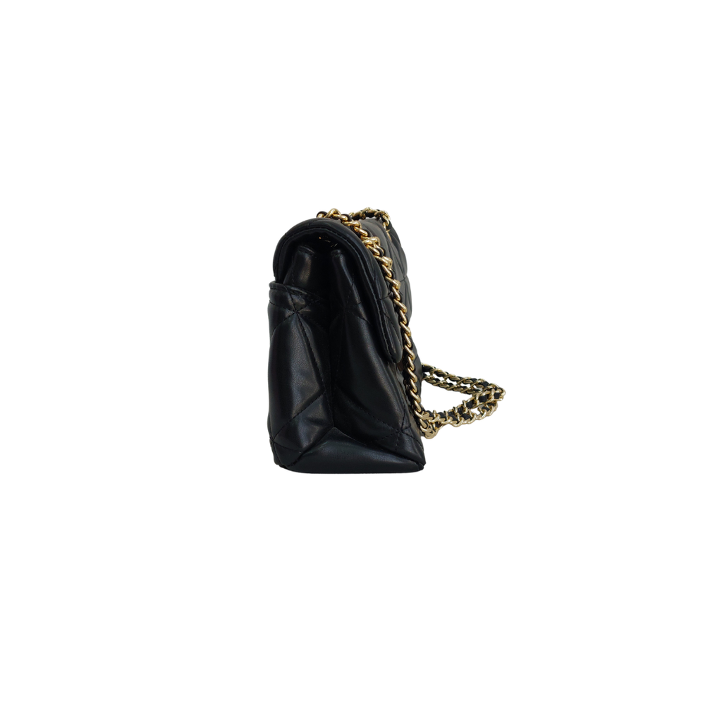 Aldo Black Quilted Leatherette Crossbody Bag | Pre Loved |