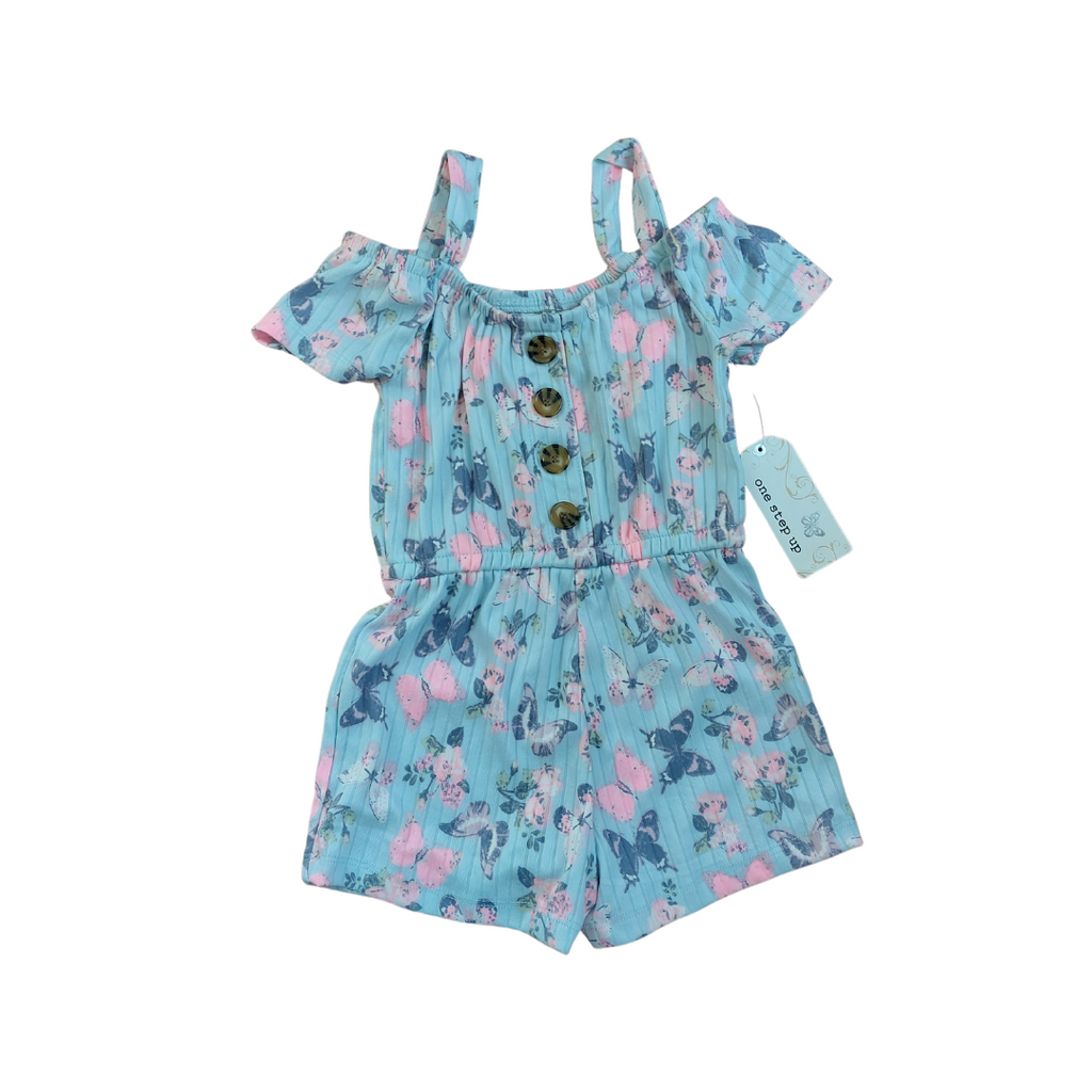 One Step Up Blue Floral Romper (4 Years) | Brand New |