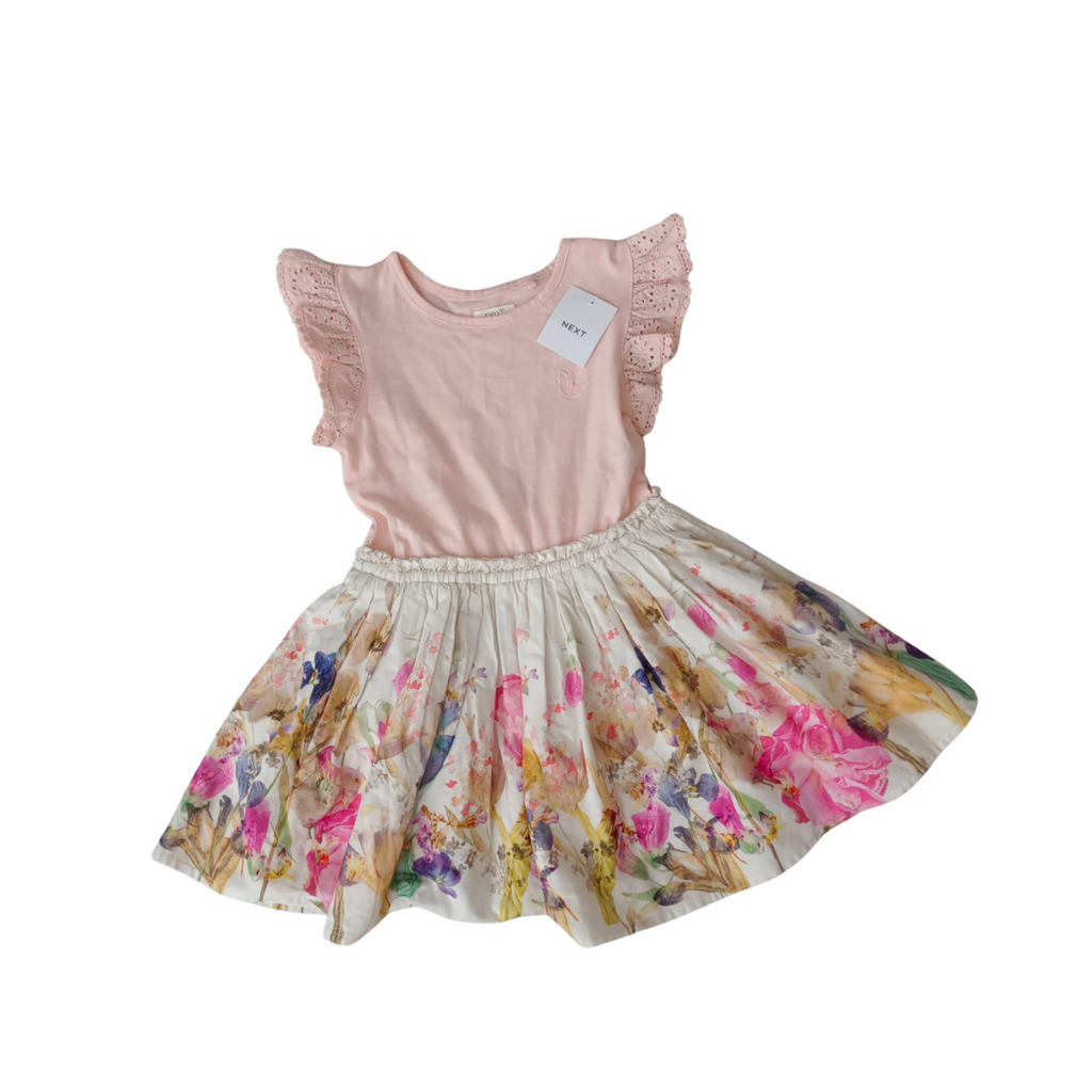 Next Pink Floral Printed Frock (3 Years) | Brand New |