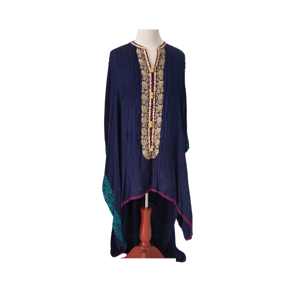 Ayesha F. Hashwani Blue Embroidered Kaftan | Brand New |
