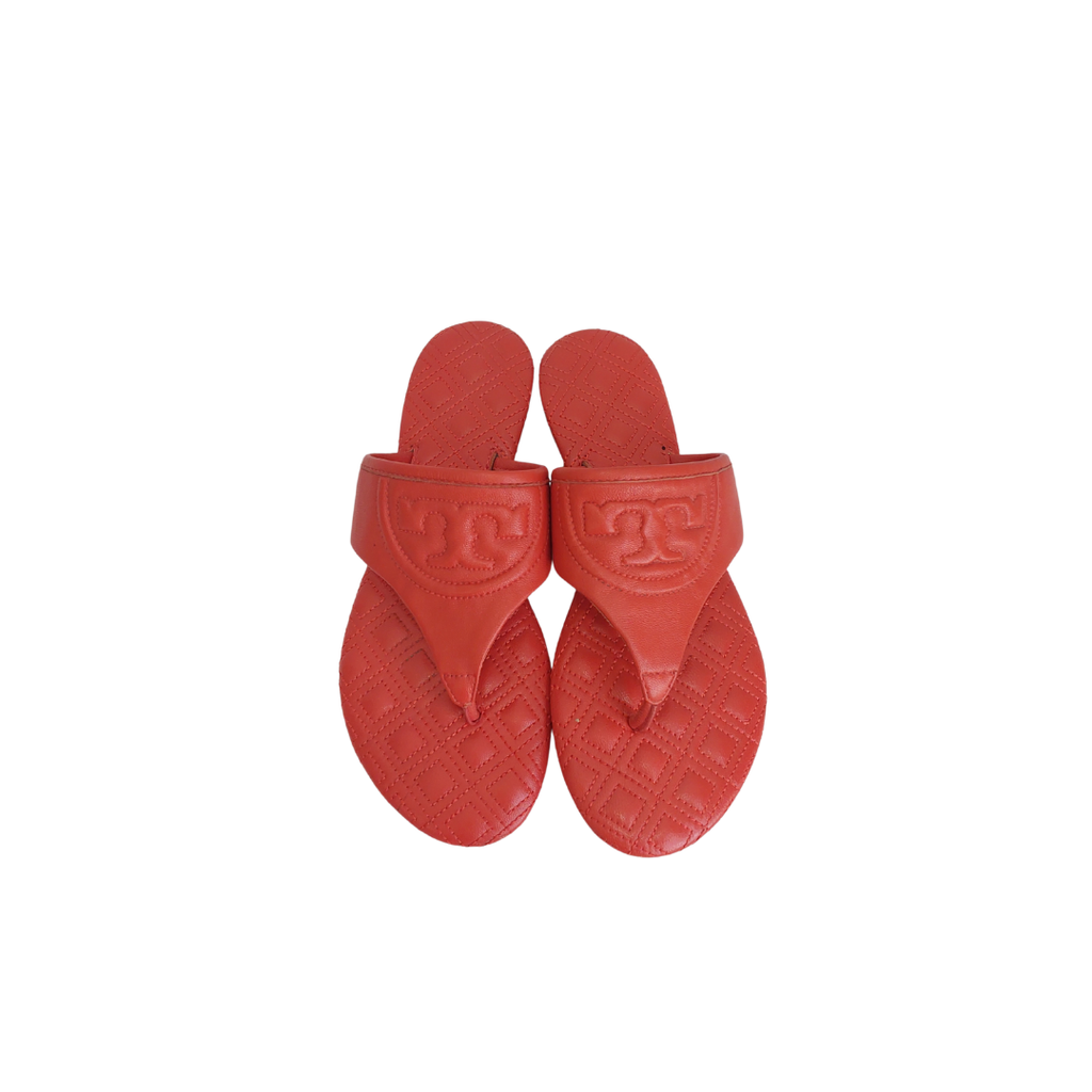 Tory Burch Orange Fleming Flat Thong Sandals | Pre Loved