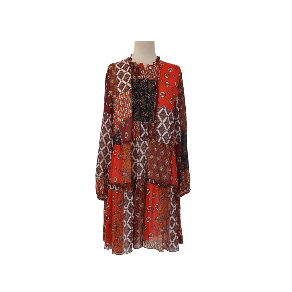 Mango Red Multi-Print Dress | Gently Used |