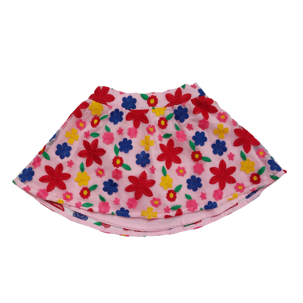 Janie & Jack Pink Embroidered Floral Skirt (18 - 24 months) | Brand New |