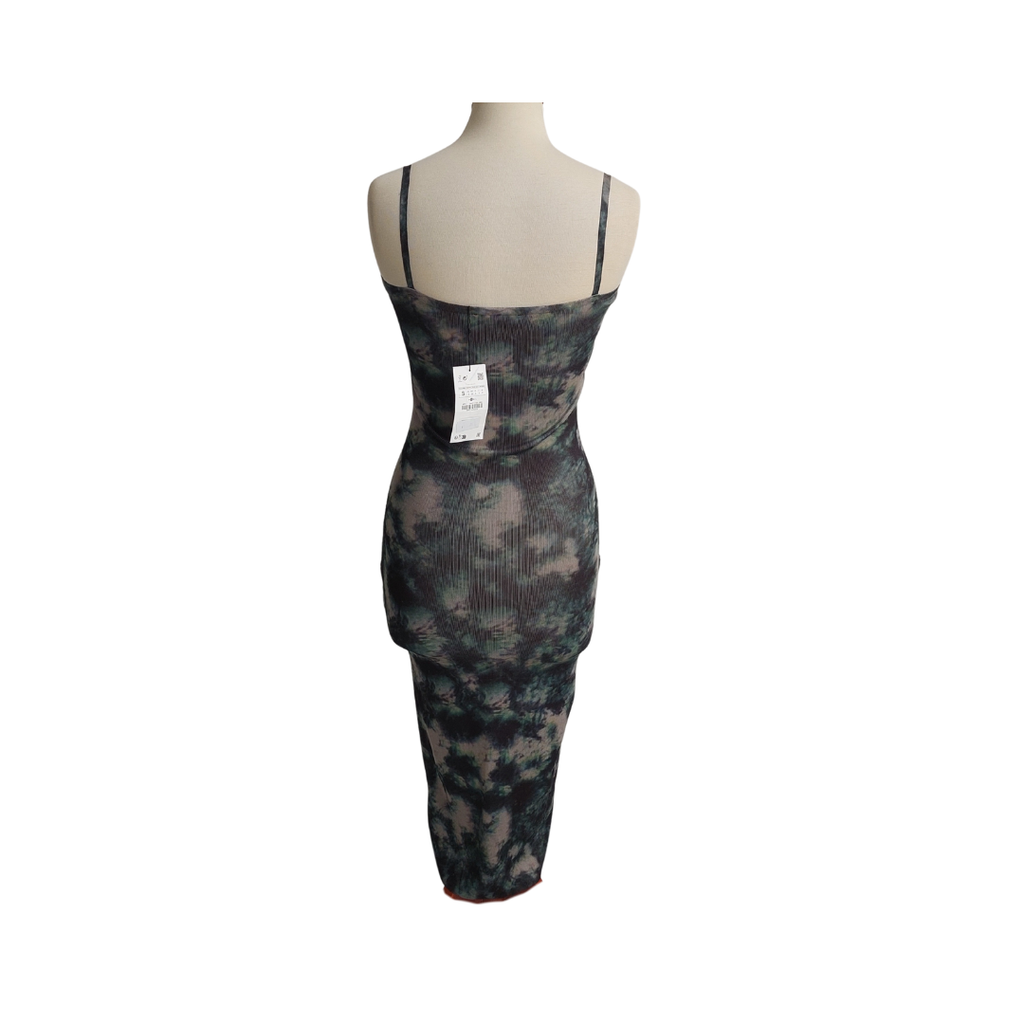 ZARA Green Tie & Dye Sleeveless Midi Dress | Brand new |