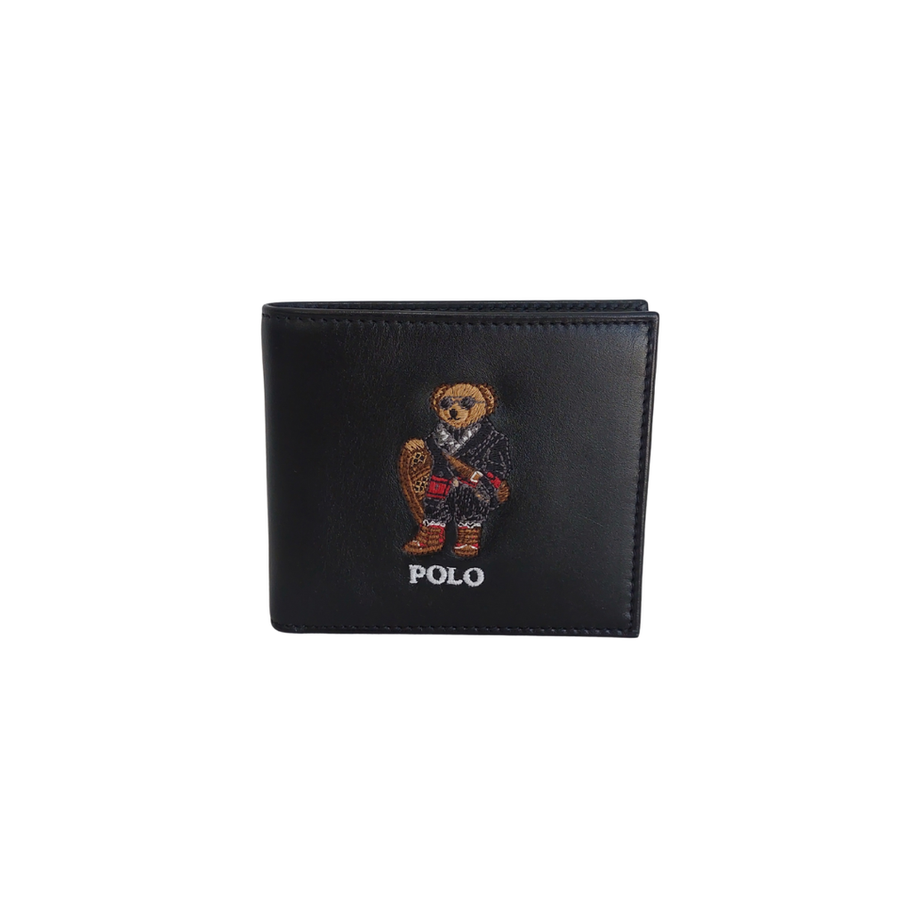 Ralph Lauren Polo Men's Black Bear Leather Billfold Wallet | Like New | - Wholesale accessories from Secret Stash, Pakistan