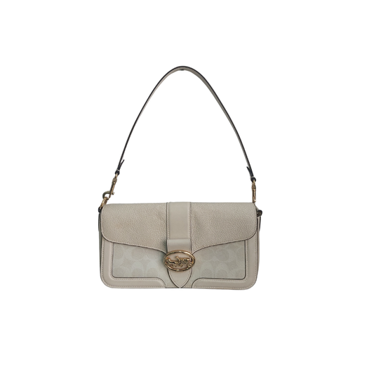 Coach Chalk Georgie Signature Canvas Shoulder Bag | Pre Loved |
