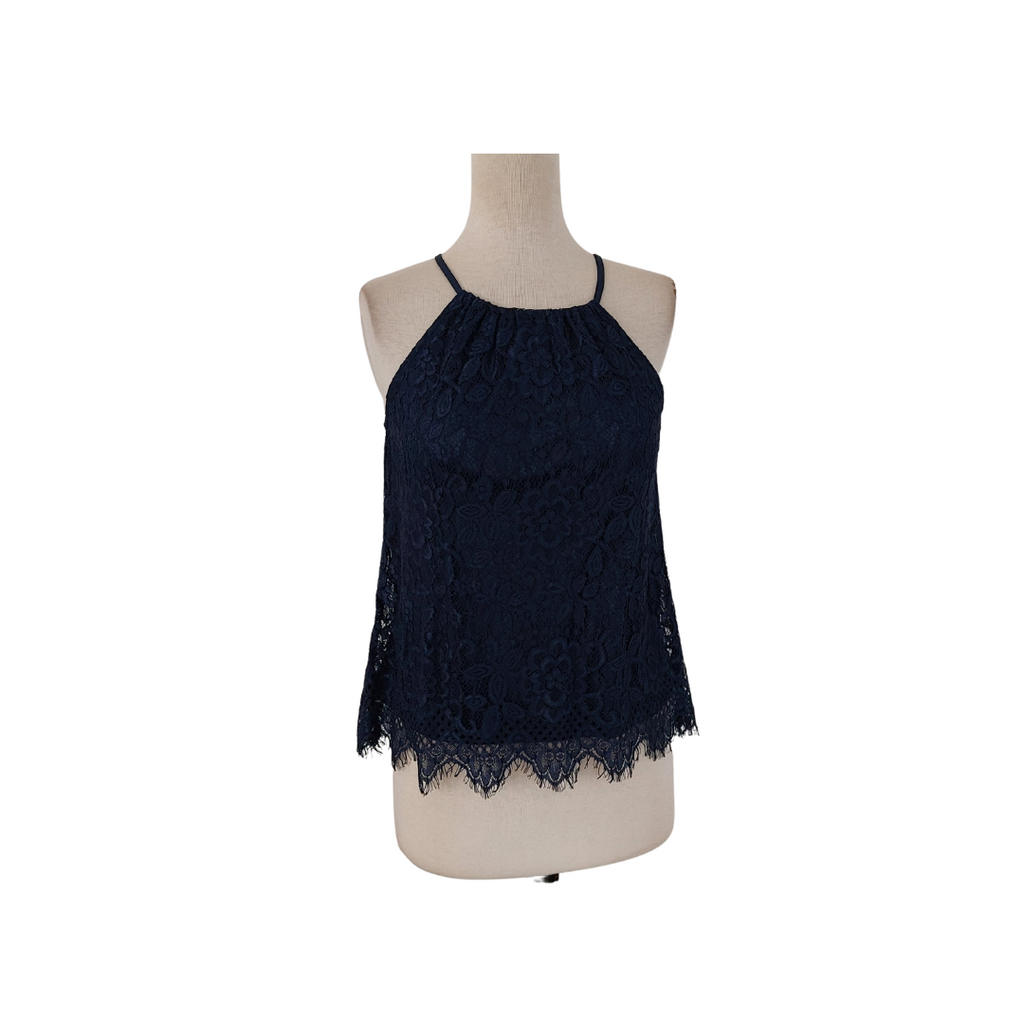 No Boundaries Blue Lace Halter Top | Like New |