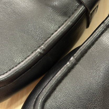 Zara Black Metallic Faux Leather Loafers | Pre Loved |
