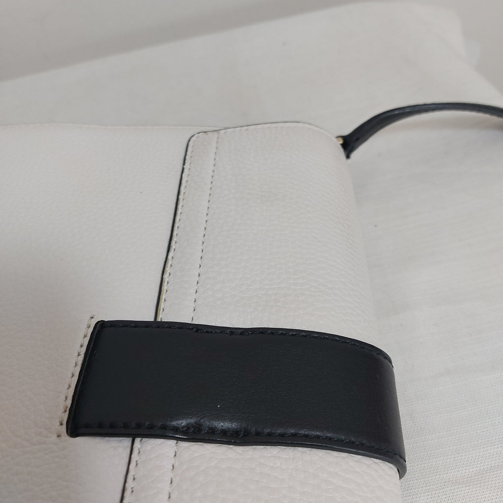 Kate Spade White With Black Leather Trim Crossbody Bag | Pre Loved |
