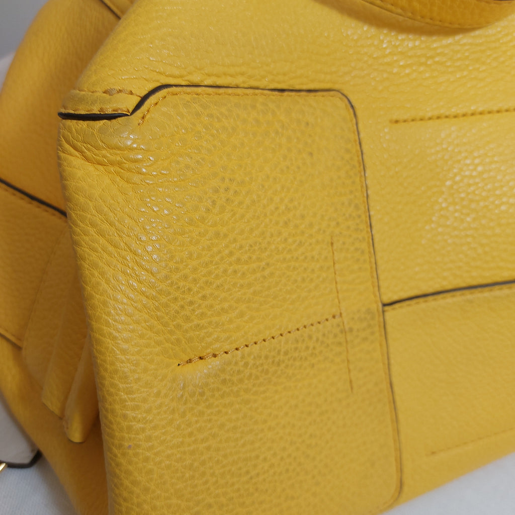 Tory Burch Yellow Leather Perry Satchel | Pre Loved |