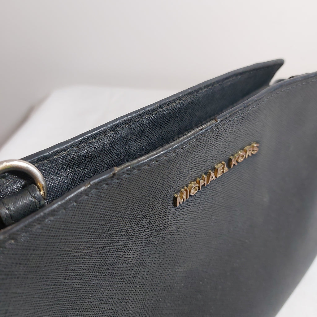 Michael Kors Black Leather Selma Crossbody Bag | Pre Loved |