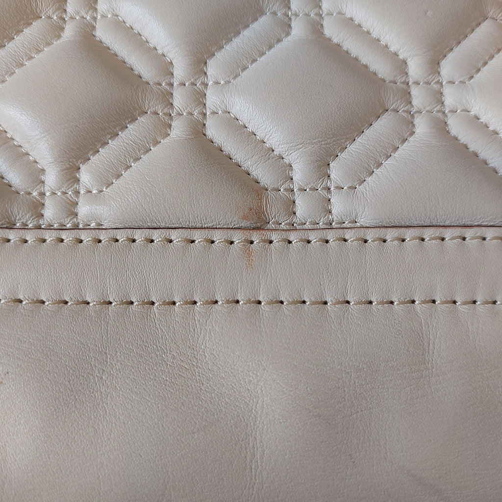 Kate Spade White Quilted Leather Shoulder Bag | Pre Loved |