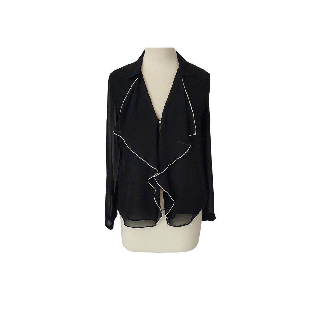Armani Exchange Black Layered Soft Collared Top | Gently Used |