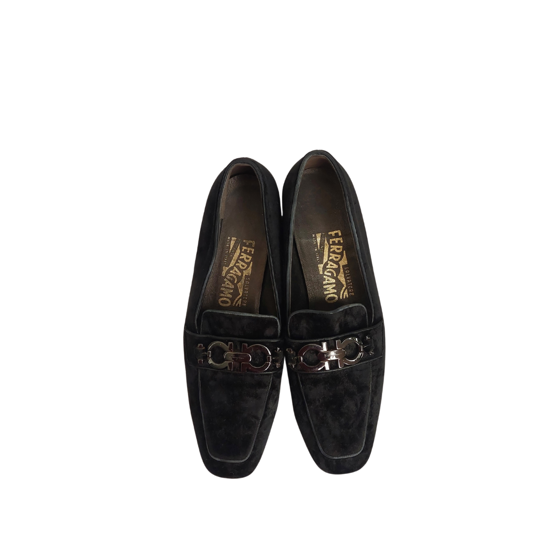 Salvatore Ferragamo 'Dilett' Black Velvet Loafers | Gently Used |