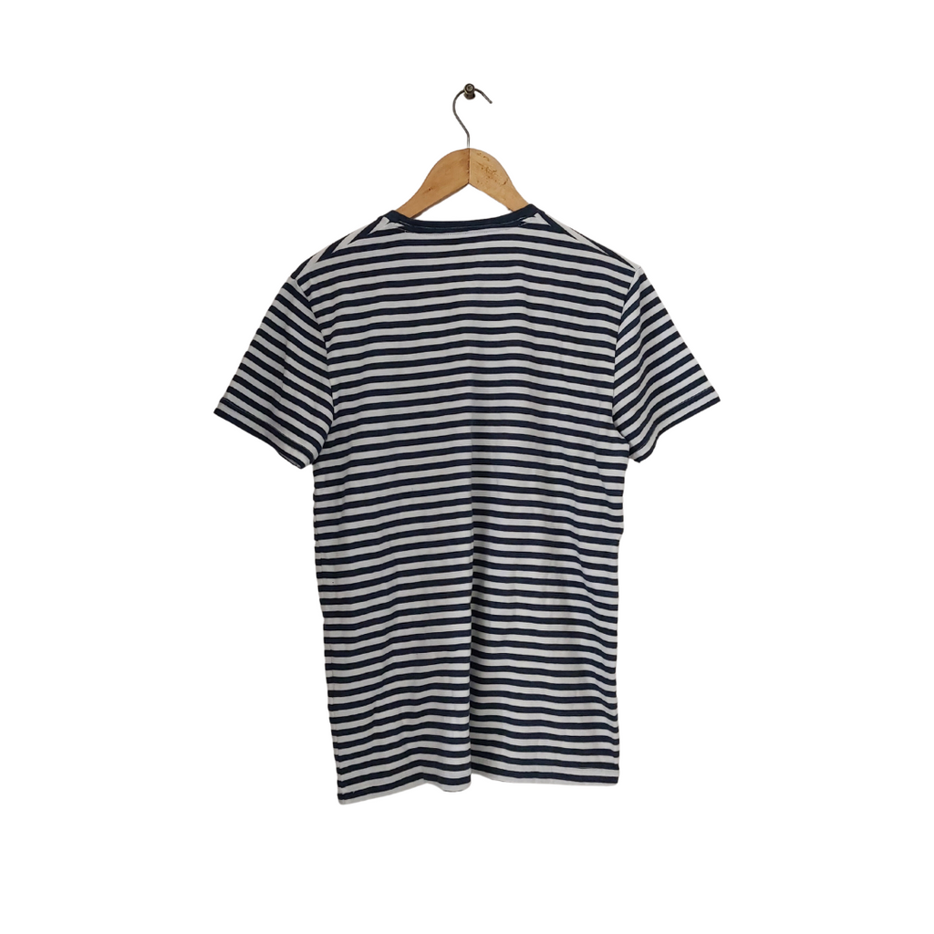 Abercrombie & Fitch Men's Navy & White Striped T-Shirt | Brand New |