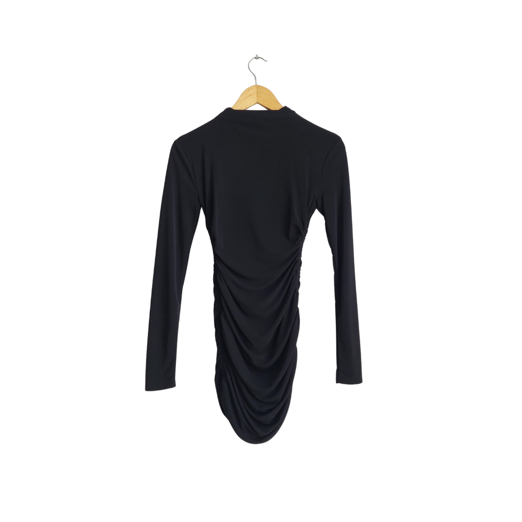 ZARA Black Ruched Short Dress | Gently Used |
