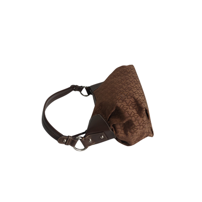 DKNY Monogram Canvas Leather Trim Hobo Bag | Gently Used |