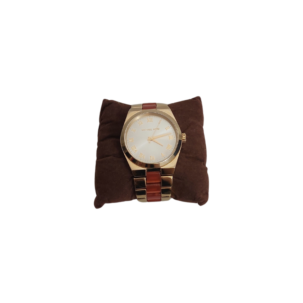 Michael Kors Gold & Orange MK-1653 Channing Stainless Steel Watch | Pre Loved |